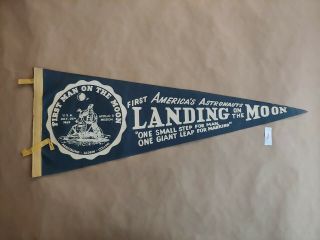 Apollo 11 First Moon Landing Felt Pennant 1969 50th Anniversary Nasa 1