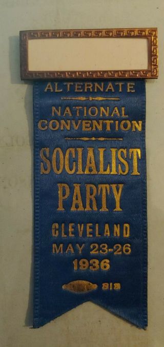 National Convention Socialist Party 1936 Ribbon