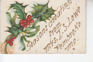In Gold Gilt Seasons Greetings From Mrs Lowe 