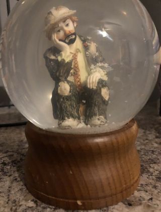 Emmett Kelly Jr.  Clown Collectible Figurine Snow Globe 
