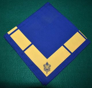 Boy Scout 1924 - 26 Scout Neckerchief - Blue And Yellow - Full Square -