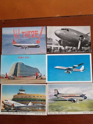 Set Of 18 Aviation Related Postcards Mostly