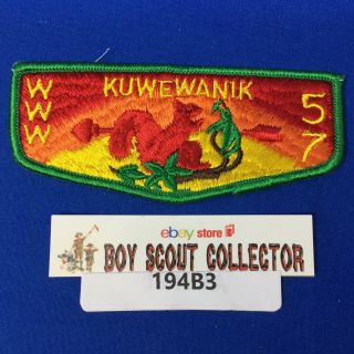 Boy Scout Oa Kuwewanik Lodge 57 S4 Order Of The Arrow Pocket Flap Patch
