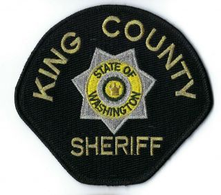 King County Wa Washington Sheriff Patch - Gold Mylar Thread