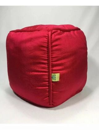 Vintage Mid Century Modern Nettle Creek Red Cube Throw Pillow Retro Decor