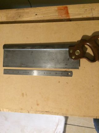 Vintage Disston Back Saw 4 14 " Dovetail Tenon Hand Antique Henry Wood