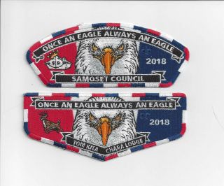 Tom Kita Chara Lodge 96 And Samoset Council 2018 Eagle Patch Set,  Wi