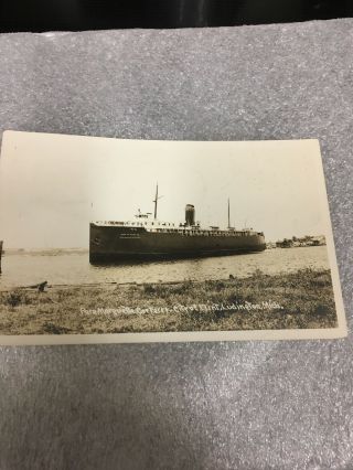 Rppc - Real Photo Postcard City Of Flint,  Ludineton Michigan Boat - 1944