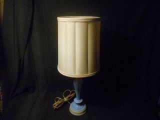 Vintage Alacite And Blue Glass Aladdin Electric Desk Lamp - Art Deco -