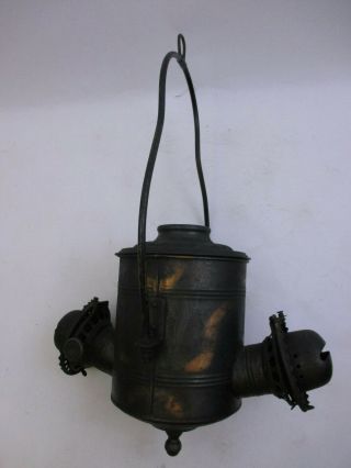 The Angle Lamp Co.  N.  Y.  - Double Burner Hanging Kerosene Oil Lamp (76k9)