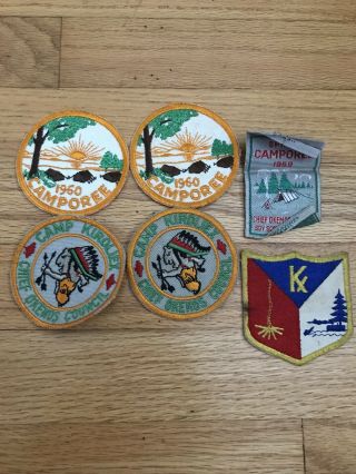 Vintage 1959 1960 Boy Scout Camporee And Camp Patches Chief Okemos Council Mi