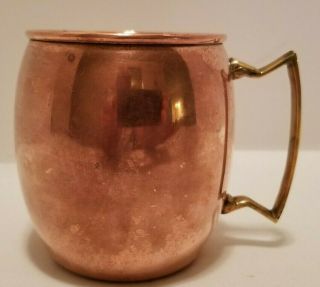 Vintage Odi Copper & Brass Moscow Mule Barrel Shaped Mug Cup Stein