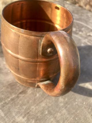 Vintage Copper Mug Barrel Cup Solid Copper West Bend Aluminum Moscow Mule 5