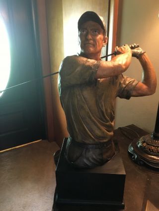 Large Golf Statue 20 " High Base 7 1/4 " Square Lifelike.  Great Piece For Man Cave.