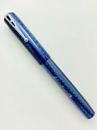 Vintage Esterbrook Fountain Pen Bandless Dollar Pen Blue Marble 2968 Nib