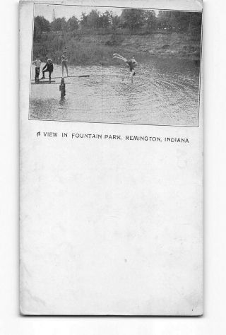 Remington Indiana In Postcard 1910 A View In Fountain Park