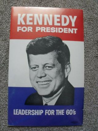 John Kennedy Jfk For President Political Campaign Poster From 1960