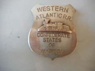 Reproduced Western Atlantic Rr Badge Confederate States Of America