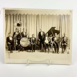 Vintage 1920s Photo Paul Banks Orchestra Kansas City Black Jazz Band 8 X 10