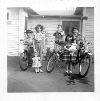 Bikes Guns Dolls Cowboy Hat - These Kids Have It All Going On Vtg 50s Photo 184