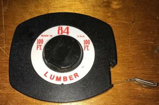 Vintage 84 Lumber 100 Ft Measuring Tape Measure.  Advertising.  Carpenter.  Display