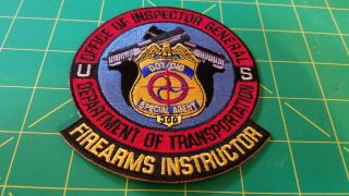 Dot Inspector General Oig Firearms Instructor Patch Federal Police Special Agent