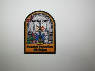 Massachusetts State Boston Ems Dispatch Operations Division Patch Fire Emt 911