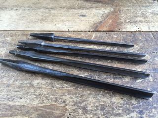 Vintage SHELL AUGER DRILL BITS x 5 Old Antique Hand Brace Drill Bit Tool 133 5