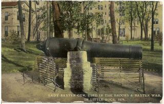 Lady Baxter Gun In Brooks & Baxter War,  Little Rock Ar Postcard 1912