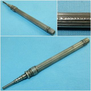 Antique S Mordan & Co Propelling Pencil - Silver - 100 Mm Convoluted Barrel