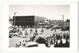 Wolf Point Montana Mont Mt Parade Scene & Huxsol Drug Store Rppc 1950 