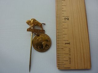 VINTAGE 1901 PAN AMERICAN EXPOSITION STICKPIN W/ MEDALLION FROM BUFFALO N.  Y. 4