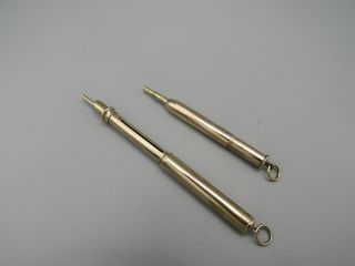 Two Antique Gold Cased Pencils Early 20th Century