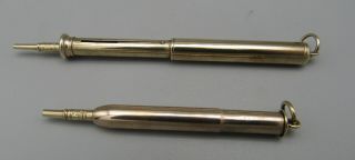 TWO ANTIQUE GOLD CASED PENCILS early 20th CENTURY 2