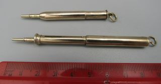 TWO ANTIQUE GOLD CASED PENCILS early 20th CENTURY 3