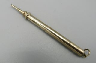 Antique Gold Cased Telescopic Propelling Pencil Early 20th Century