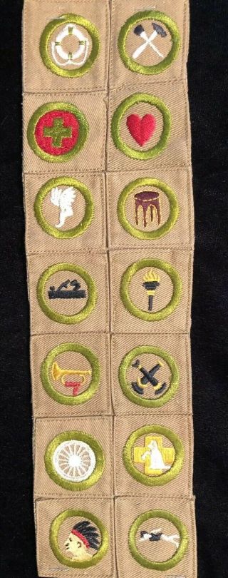 Boy Scouts Eagle - 14 Type 1 Square Merit Badges,