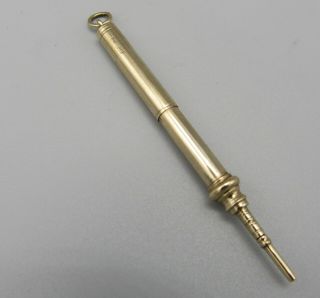 Edward Baker Antique Gold Cased Telescopic Propelling Pencil Early 20th Century