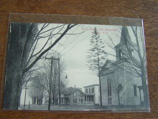 Otego,  Ny - B&w Postcard - Unposted - - Me.  Church & Parsonage
