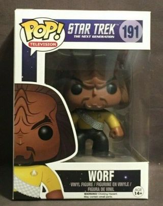 Funko Pop Television Star Trek Tng Worf 191 (vaulted And Retired)
