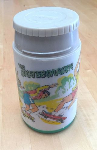 Vintage 1977 The Skateboarder Metal Lunchbox Thermos Aladdin Industries Rare 70s