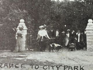 Antique RPPC Postcard City Park STORY CITY IOWA Entrance To City Park 1913 3