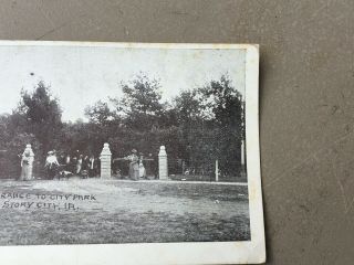 Antique RPPC Postcard City Park STORY CITY IOWA Entrance To City Park 1913 4