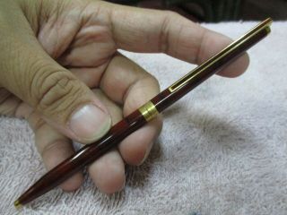 S.  T.  Dupont Maroon Snake Pattern Laque De Chine With Gold Ball Point Pen