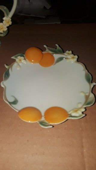 Franz Porcelain Orange Design Cup,  Saucer & Spoon 3