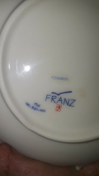 Franz Porcelain Orange Design Cup,  Saucer & Spoon 7