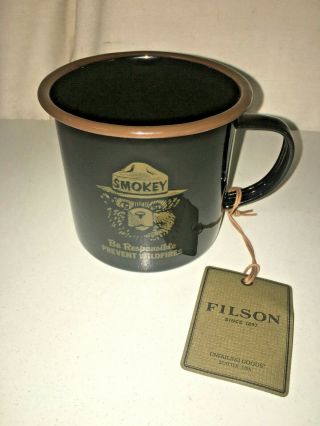 Filson Smokey The Bear Enamelware Camp Coffee Mug