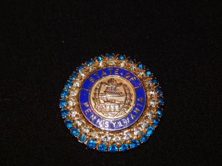 RARE UNIQUE 1950 ' S DAR PENNSYLVANIA STATE MEMBERSHIP PIN - ONLY ONE ON EBAY 3