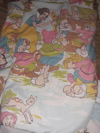 Vintage D.  C Comics 1978 Superman & Walt Disney Snow White Bed Sheet Set Twin 4
