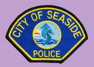 Police Patch California Ca Cal City Of Seaside Sea Horse Rare Monterey Sheriff